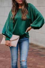 Load image into Gallery viewer, Basic Loose Green Blouse T-shirts
