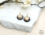Load image into Gallery viewer, 3 Layered Leopard Leather Round Earrings
