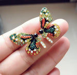 Load image into Gallery viewer, Butterfly Wing Rhinestone Earring
